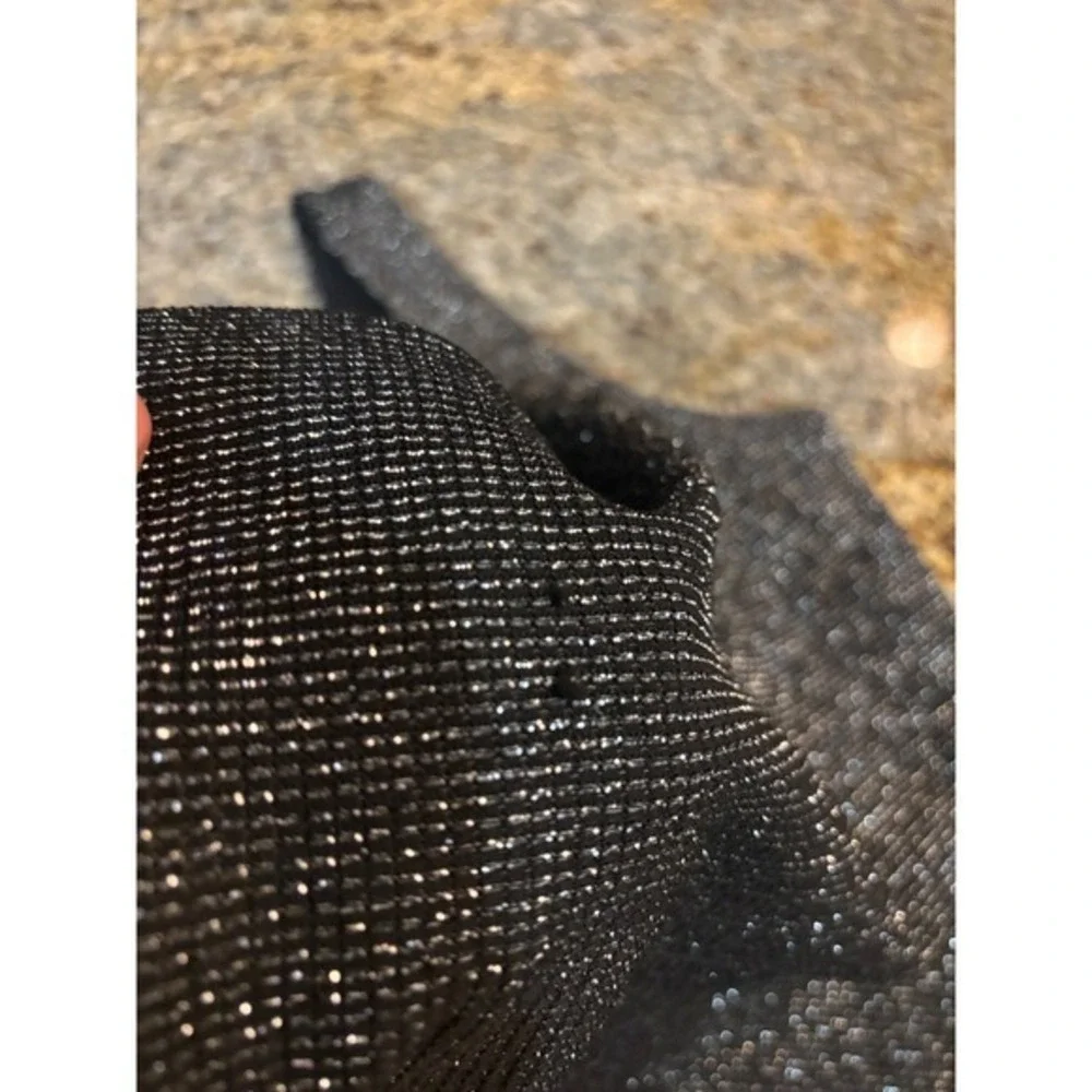 Niki by Niki Livas Vtg Black‎ Metallic Shimmer Cutout Back Maxi Dress Fits XS/S
